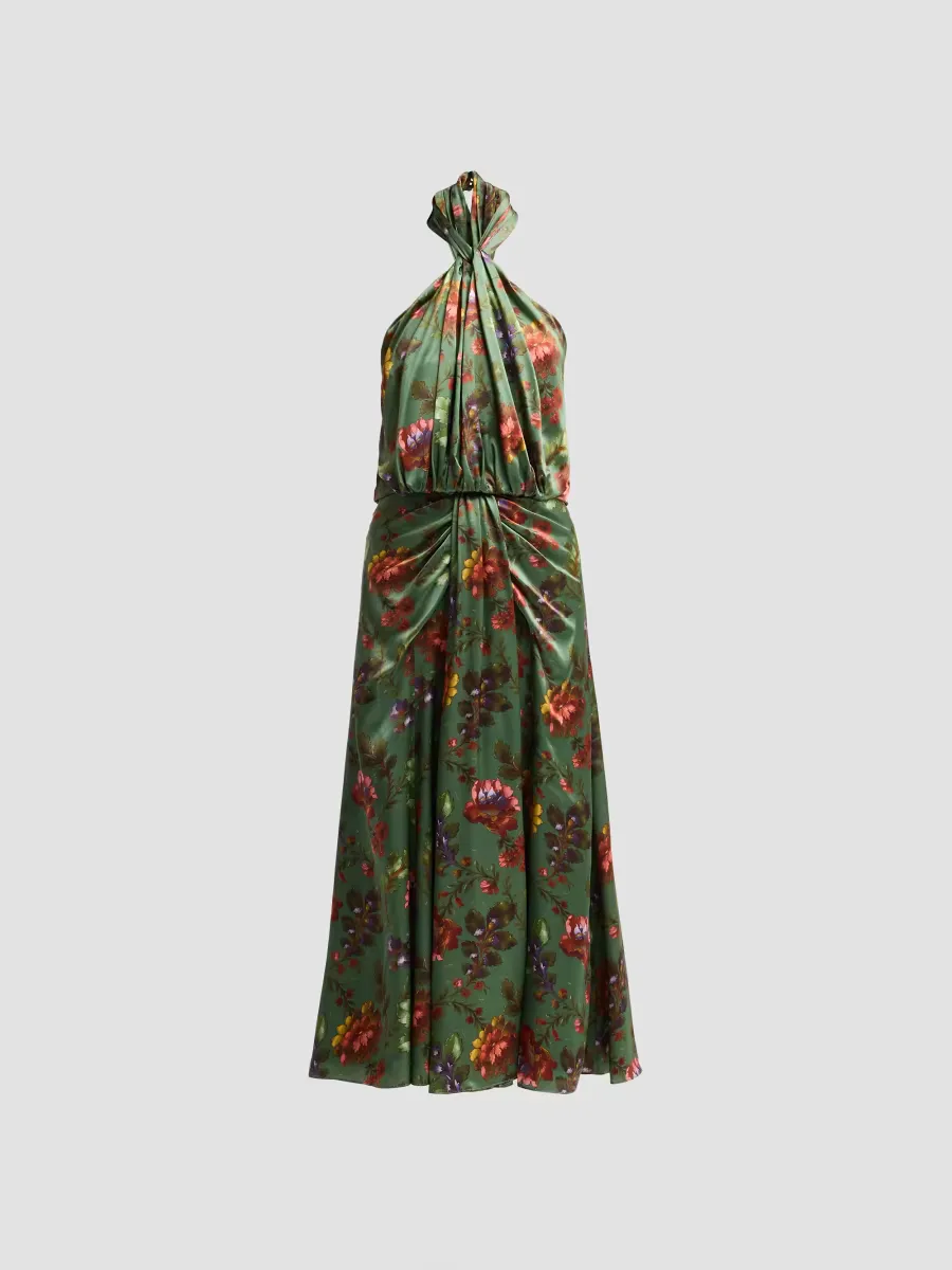 Floral A-Line Midi Dress