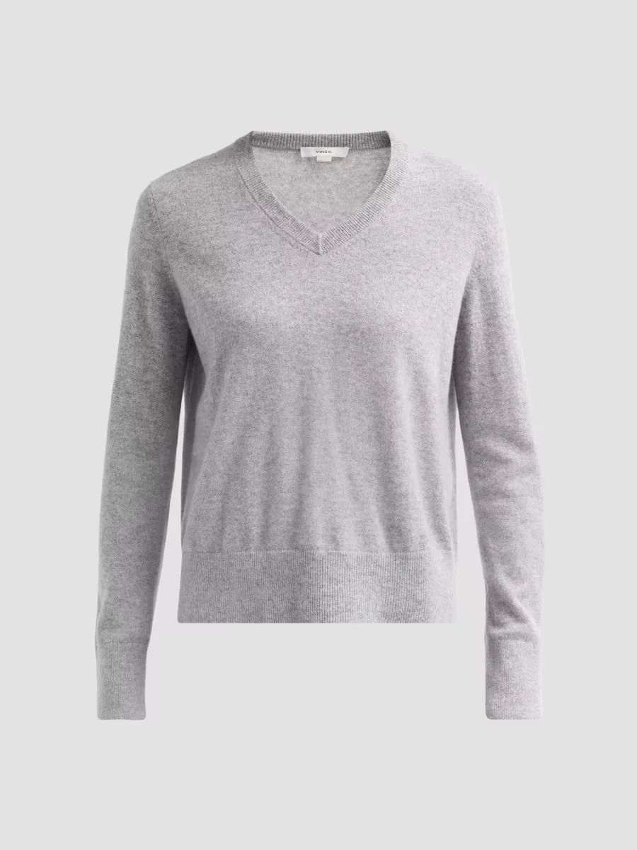 V-Neck Cashmere Sweater - Steel by Vince