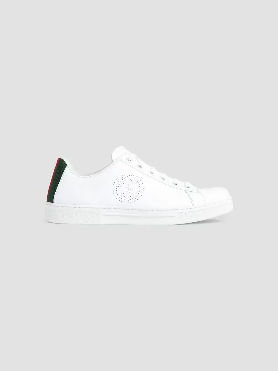 Ace 2.0 Interlaced Leather Low-Top Sneakers by Gucci