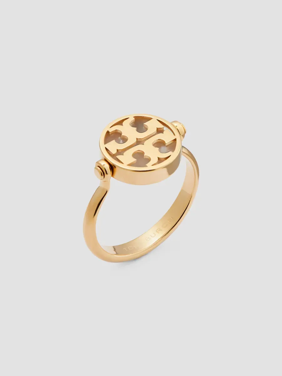 18K-Gold-Plated Stainless Steel & Mother-of-Pearl Ring