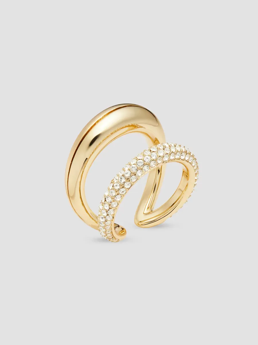 18K-Gold-Plated & Crystal Ring by Tory Burch