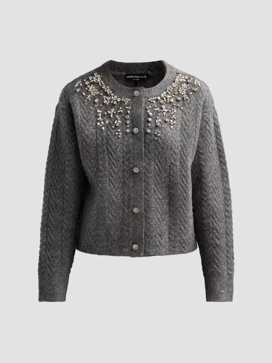 Glenda Crystal Cable Cardigan by Generation Love