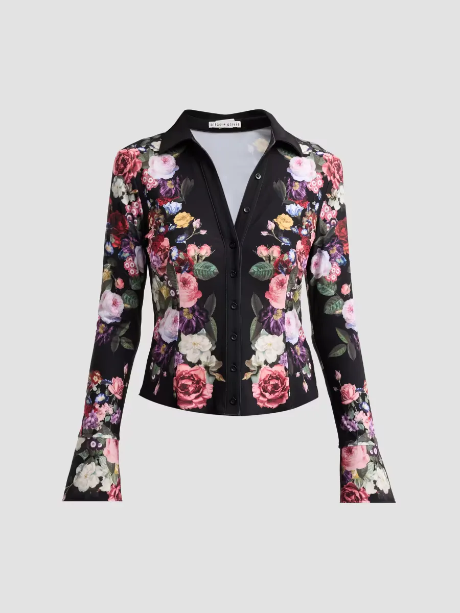 Freya Floral Fitted Top by Alice + Olivia