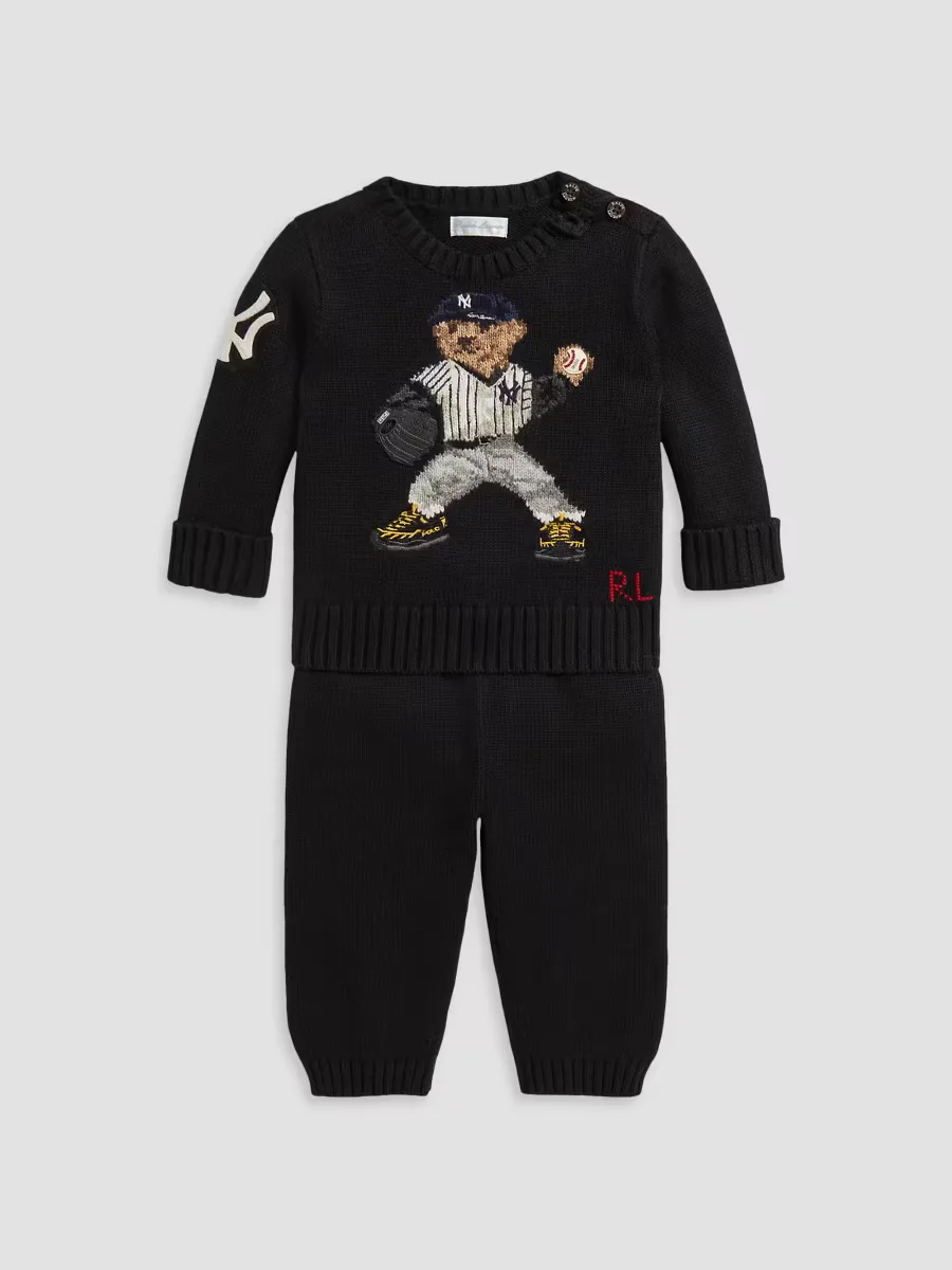 2-Piece Yankees Cotton Bear Sweater & Pants Set by Polo Ralph Lauren