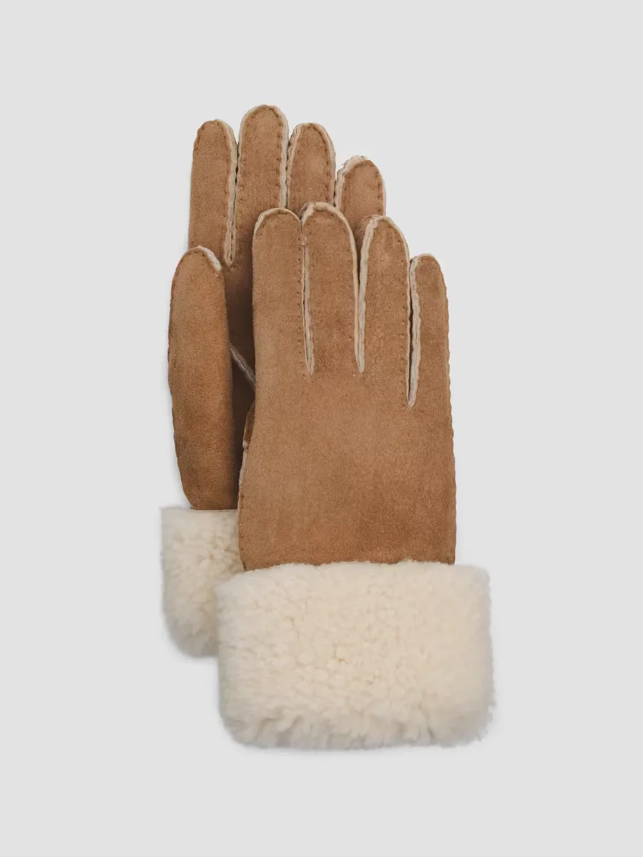 Elle Faux-Shearling Cuff Suede Gloves by rag & bone