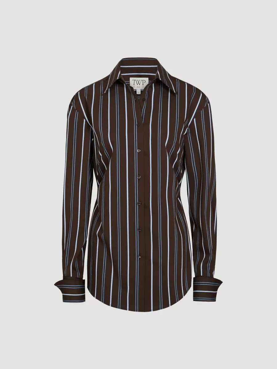 The Night We Met Striped Cotton-Blend Shirt by TWP