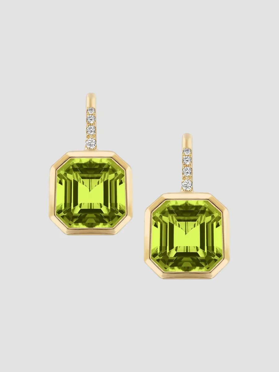 Gossip 18K Yellow Gold, Peridot, & 0.08 TCW Diamond Drop Earrings by Goshwara