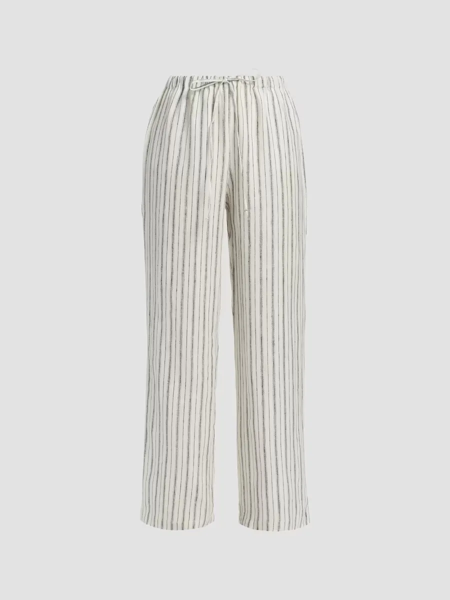Olina Linen Striped Pants by Reformation