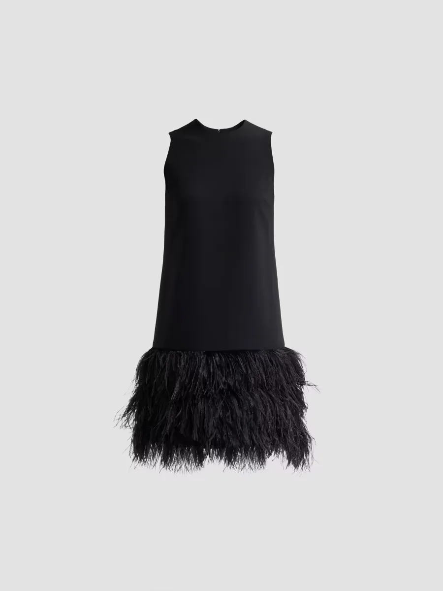 Arak Feather-Hem Knee-Length Dress by Catherine Regehr