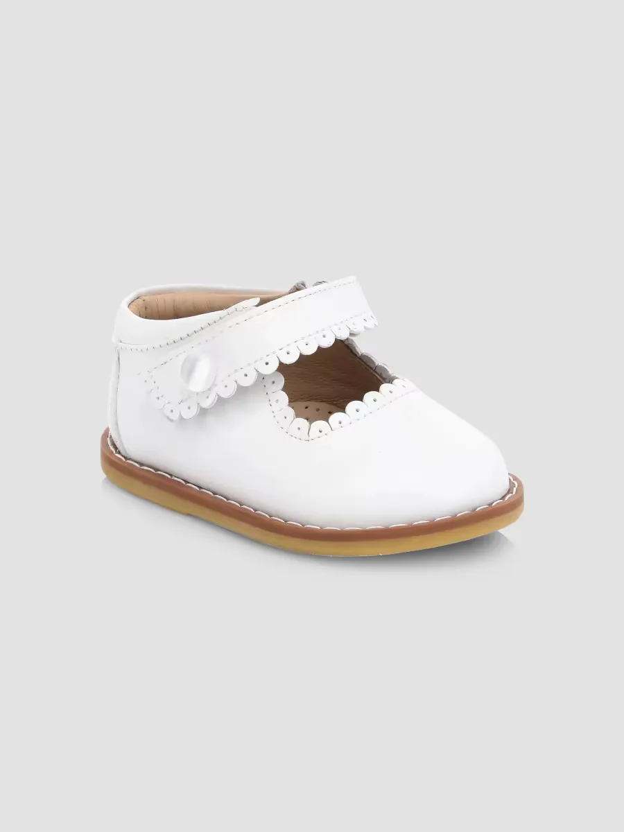 Scallop Leather Mary Jane Flats by Elephantito