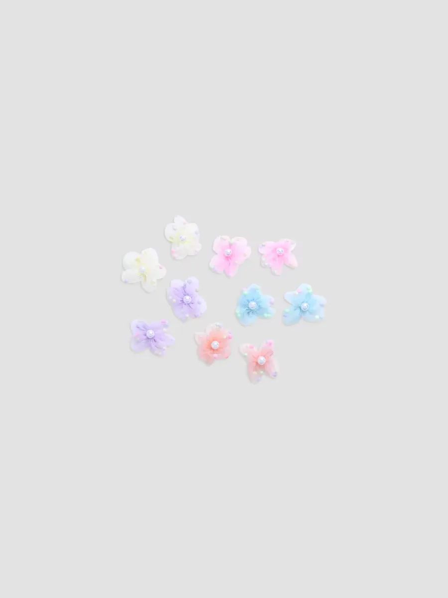 Sheer Petal Flower Hair Clip Set by Mimi Tutu
