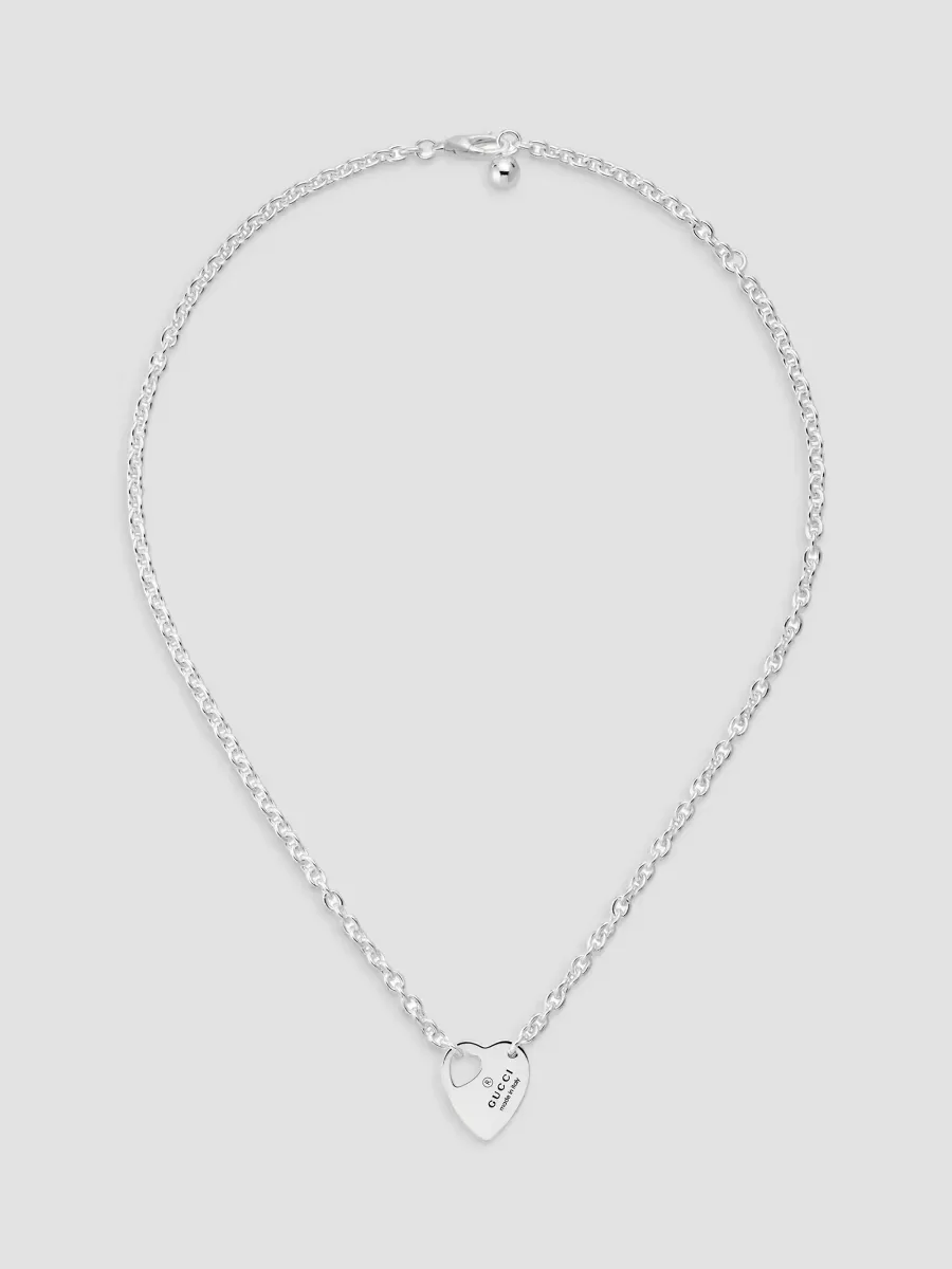Trademark Sterling Silver Heart Pendant Necklace by Gucci