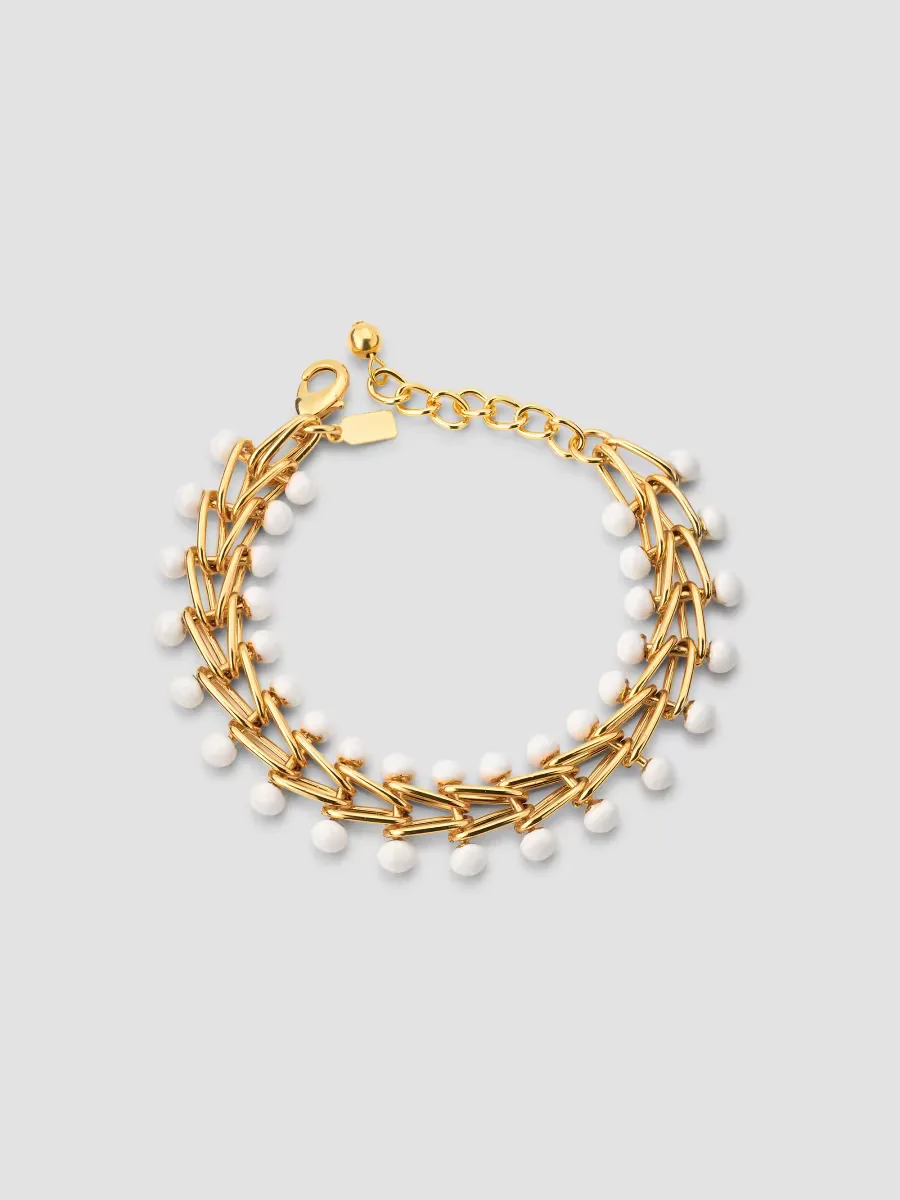 18K-Gold-Plated & Enamel Chain Bracelet by Kenneth Jay Lane