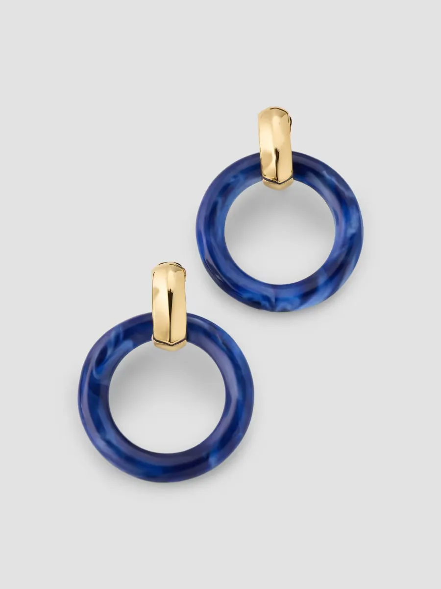 18K-Gold-Plated & Lapis Clip-On Earrings