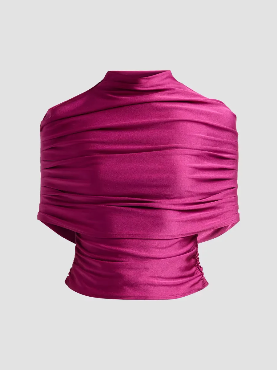 Pleated Foldover Blouse by LaPointe