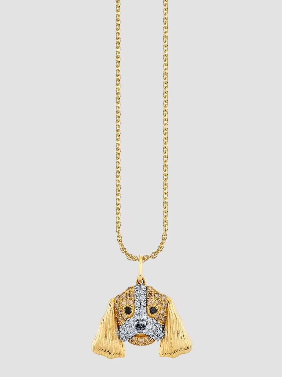 Confetti Disco 14K Yellow Gold & 0.29 TCW Diamond Cocker Spaniel Pendant Necklace by Sydney Evan