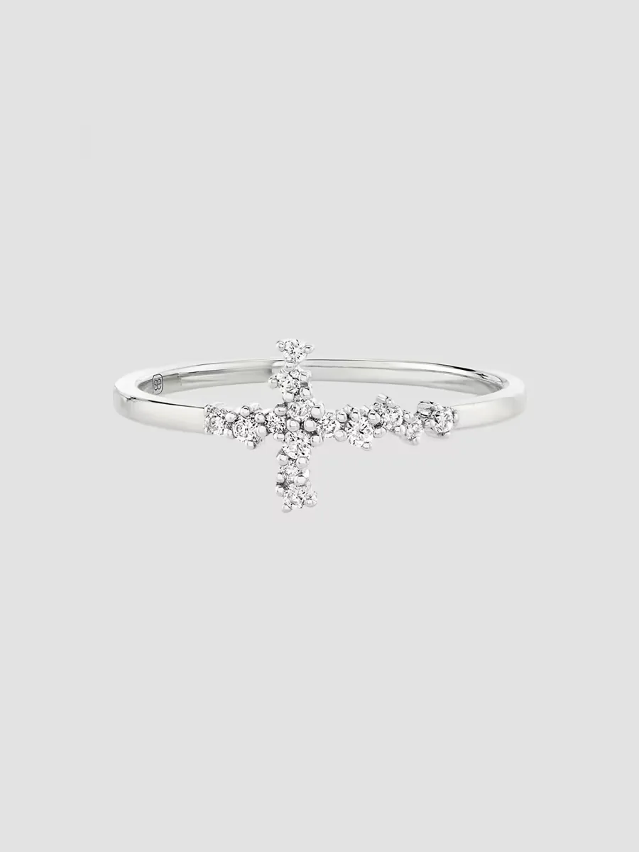 Tuxedo 14K Gold & 0.12 TCW Diamond Cross Ring