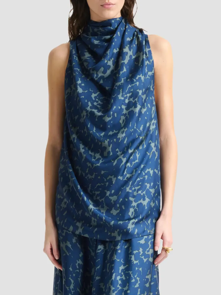 Sleary Tortoise Printed Silk Top by Altuzarra