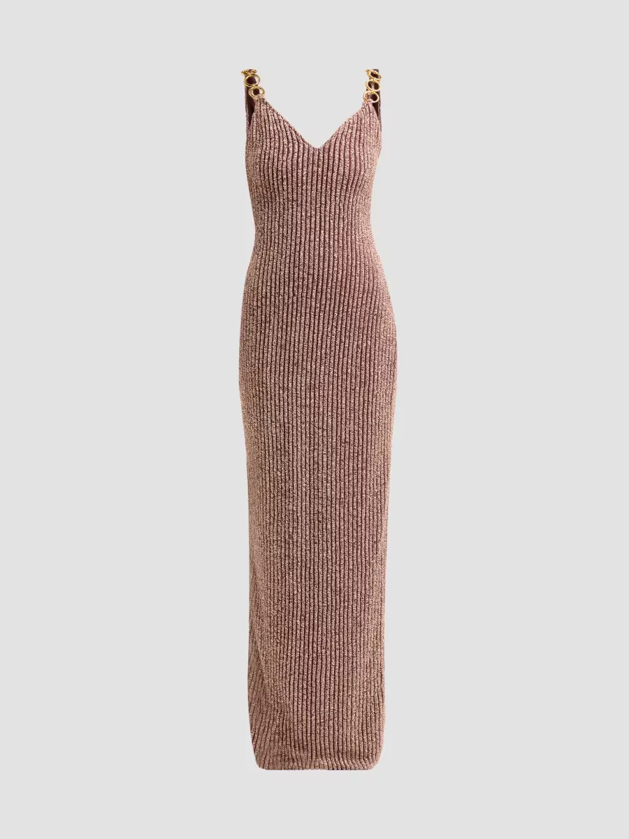 Groovy Knit Plunging V Maxi Dress by PatBO