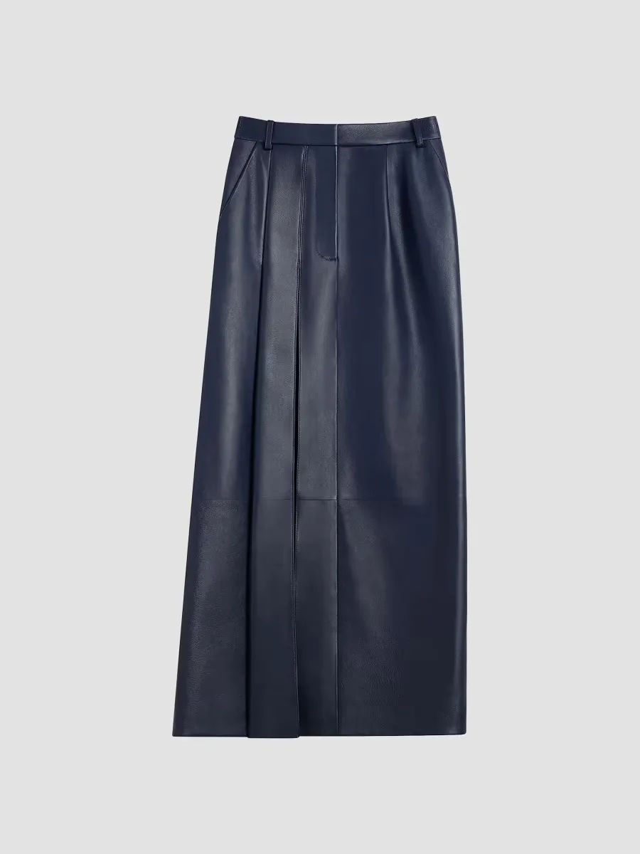 Slashed Midi Skirt in Leather by GIVENCHY