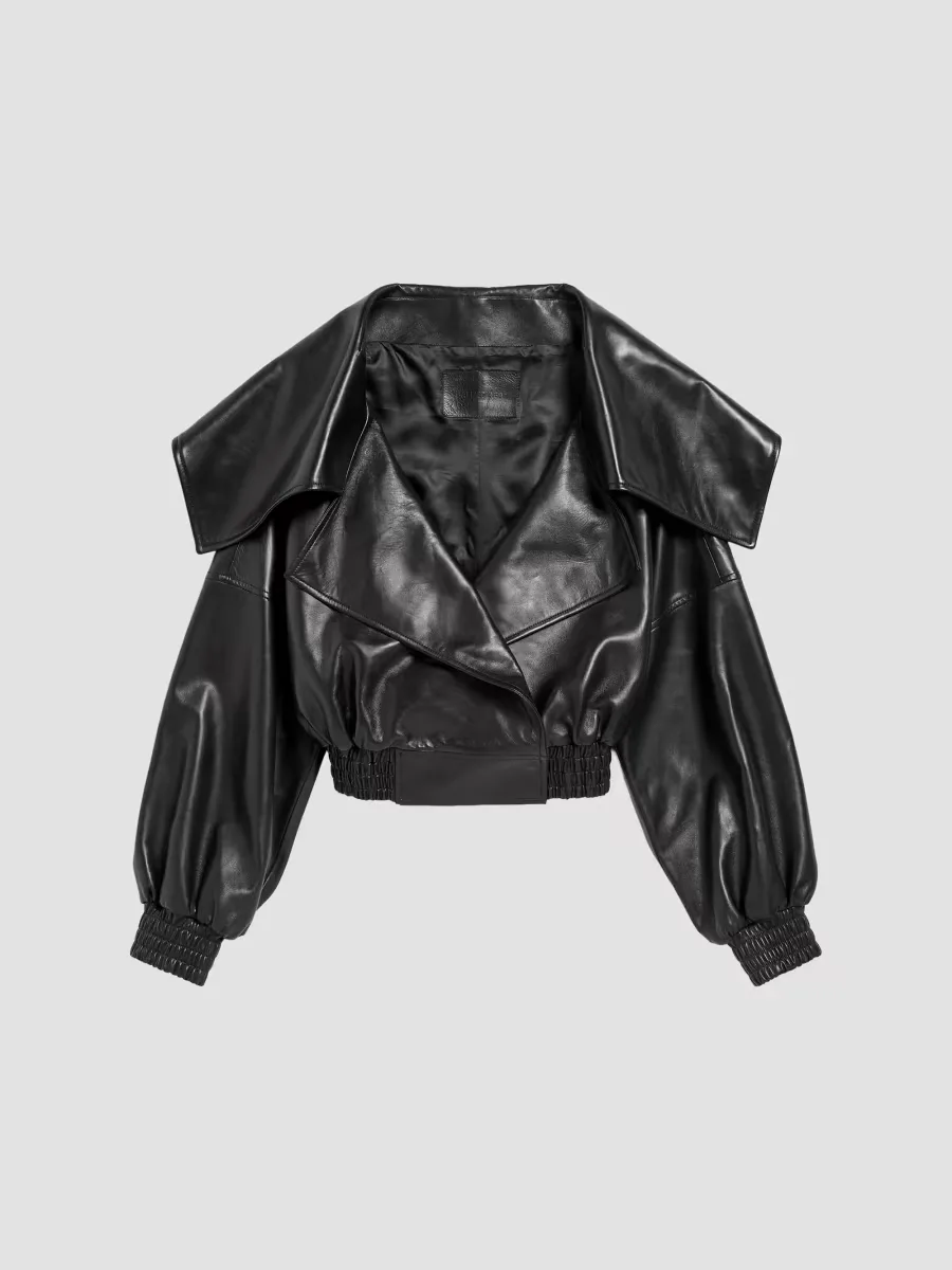 Wrap Collar Blouson Jacket