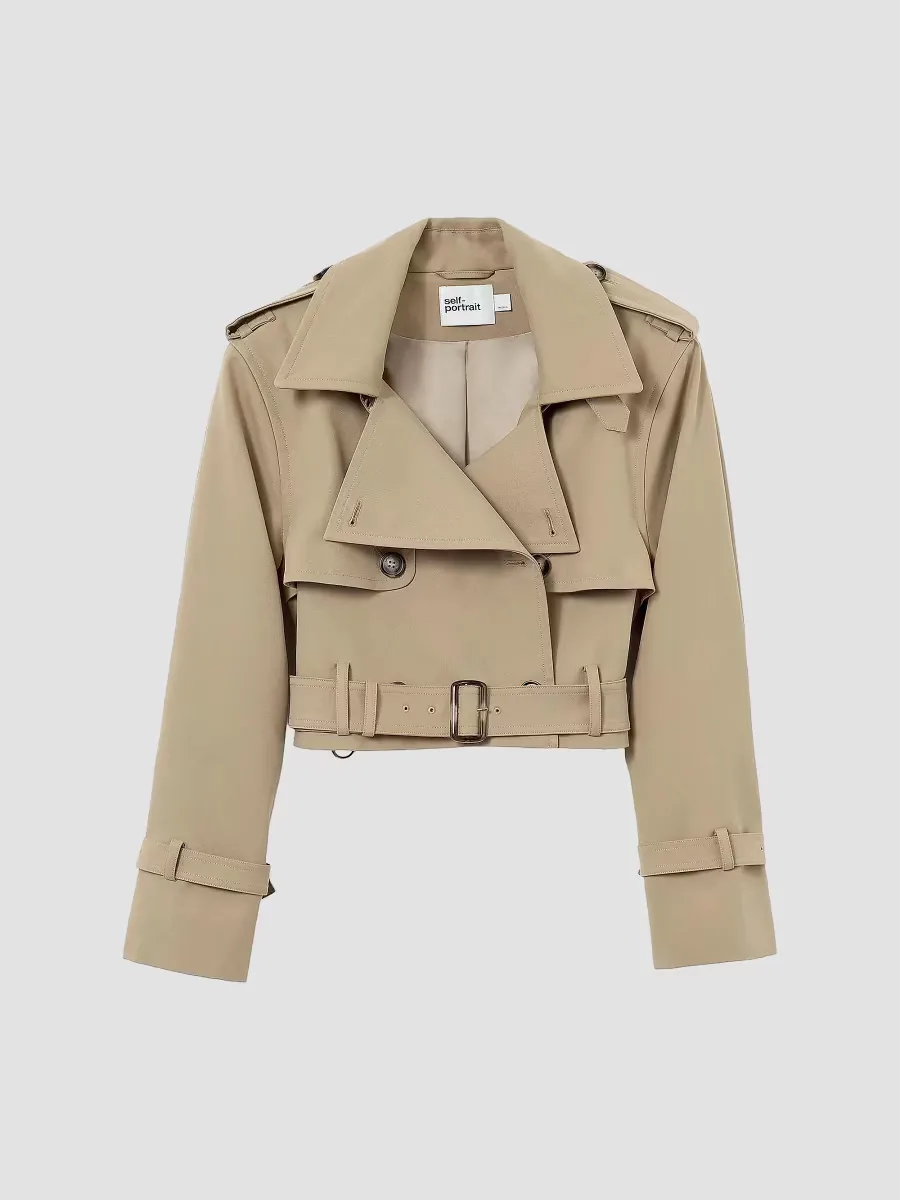 Crop Trench Jacket by Self Portrait