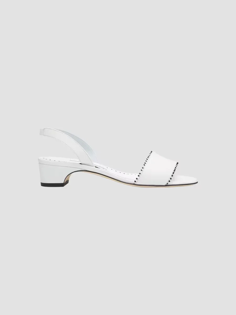 Patobar Leather Slingback Sandals by Manolo Blahnik