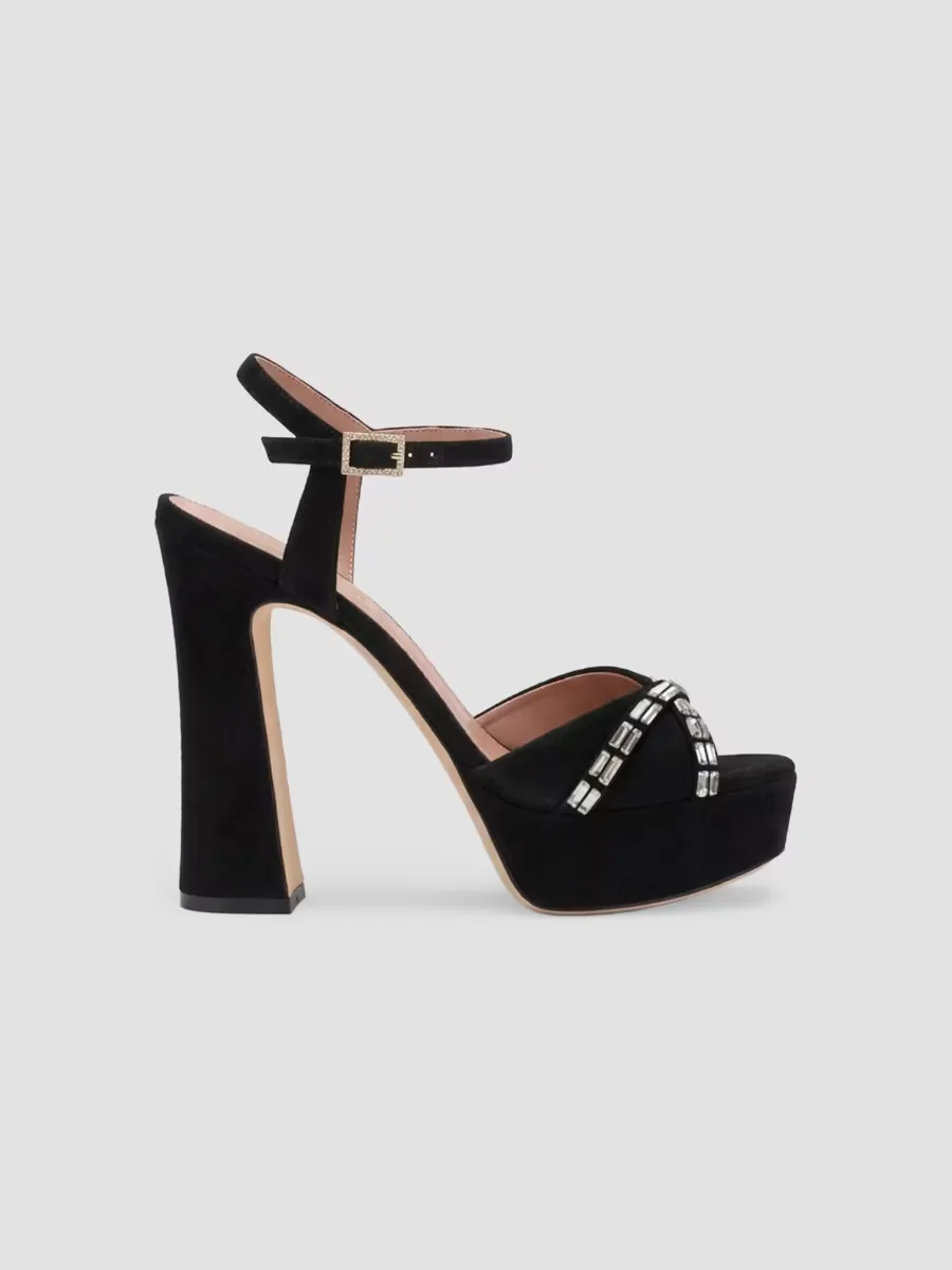 Keaton 125MM Embellished Suede Platform Sandals