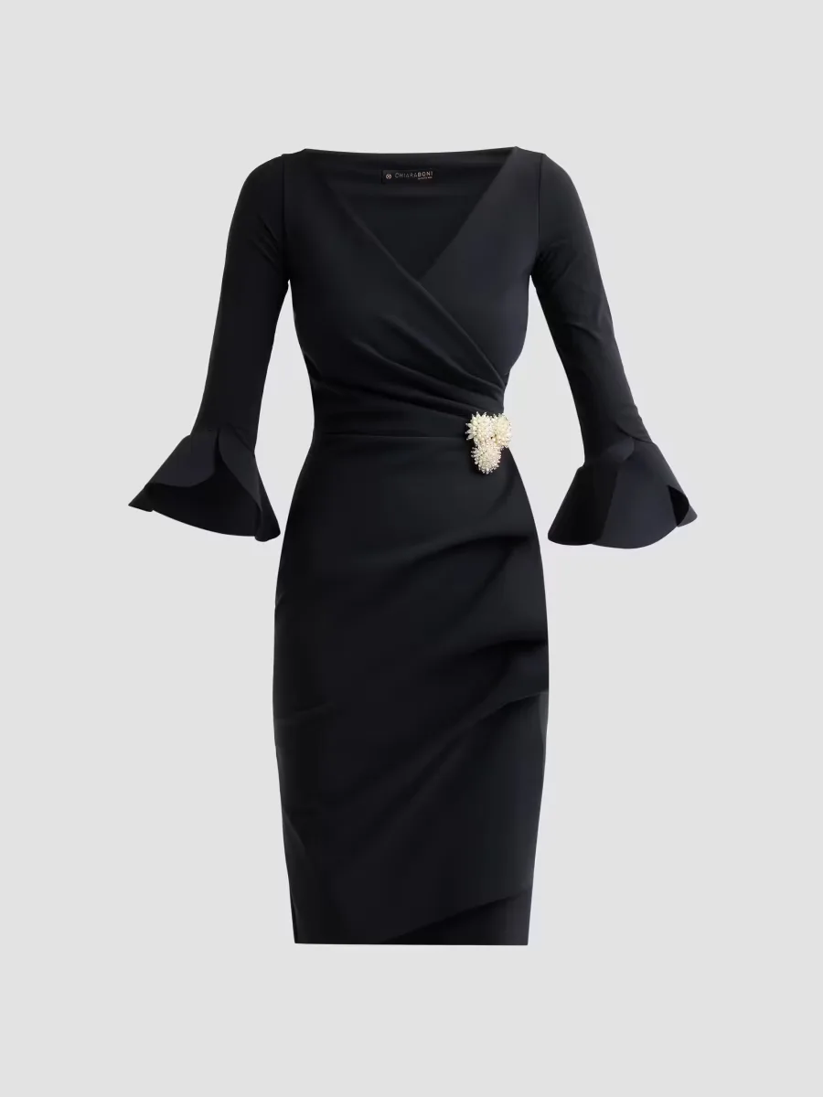 Triana Jersey Ruched Surplice Knee-Length Dress by Chiara Boni La Petite Robe