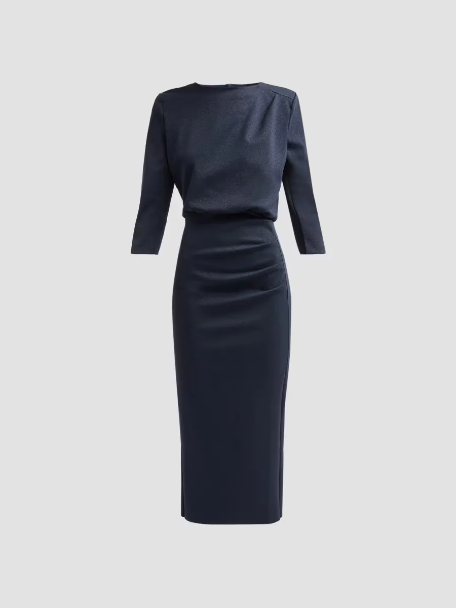 Dorte Sugar Lurex Ruched Midi Dress
