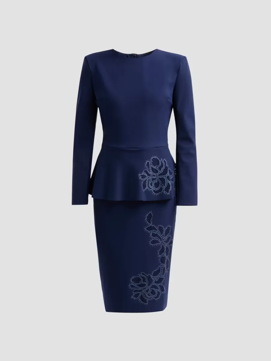 Medarial Floral Peplum Midi Dress by Chiara Boni La Petite Robe