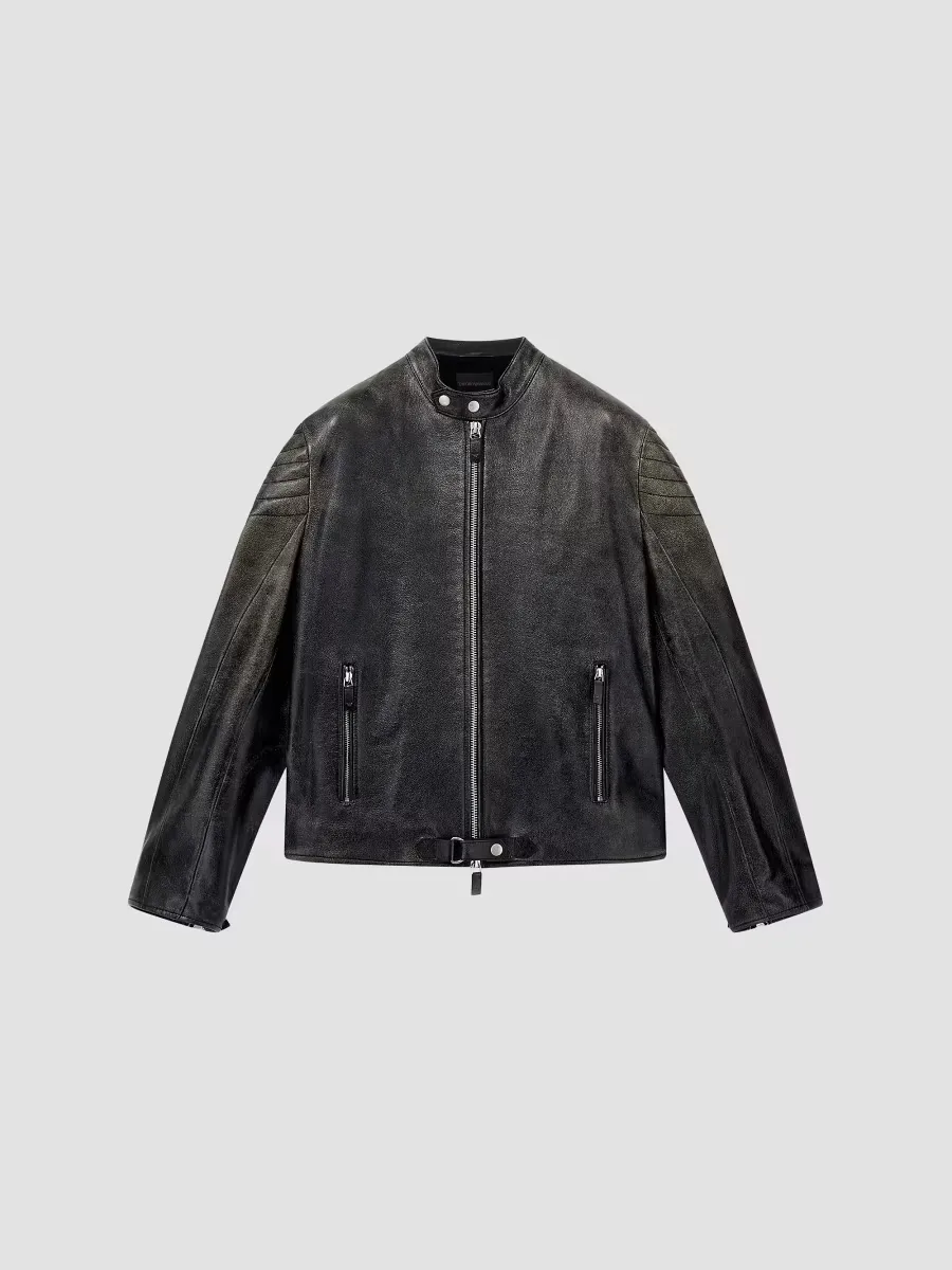 Emporio Armani Leather Moto Jacket