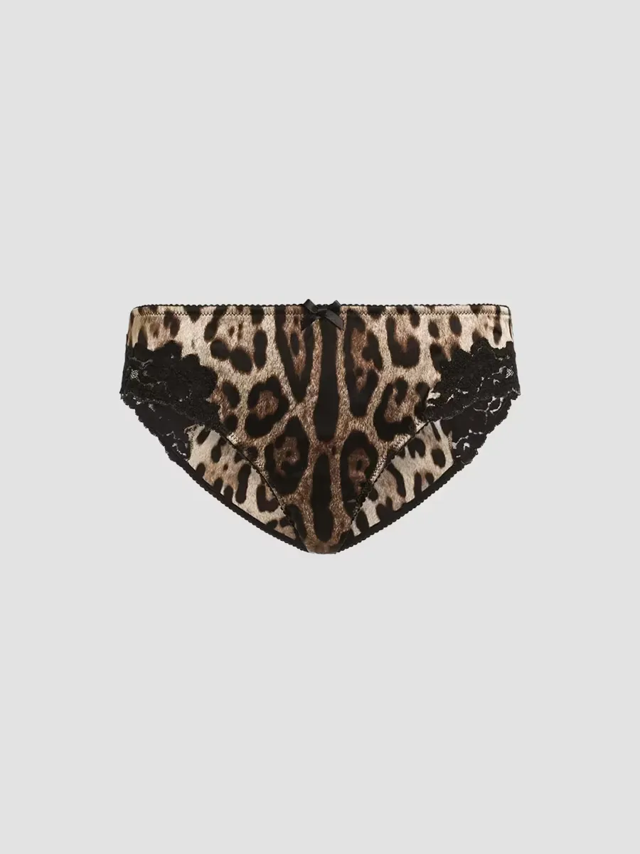 Leopard Print Silk Briefs by Dolce & Gabbana