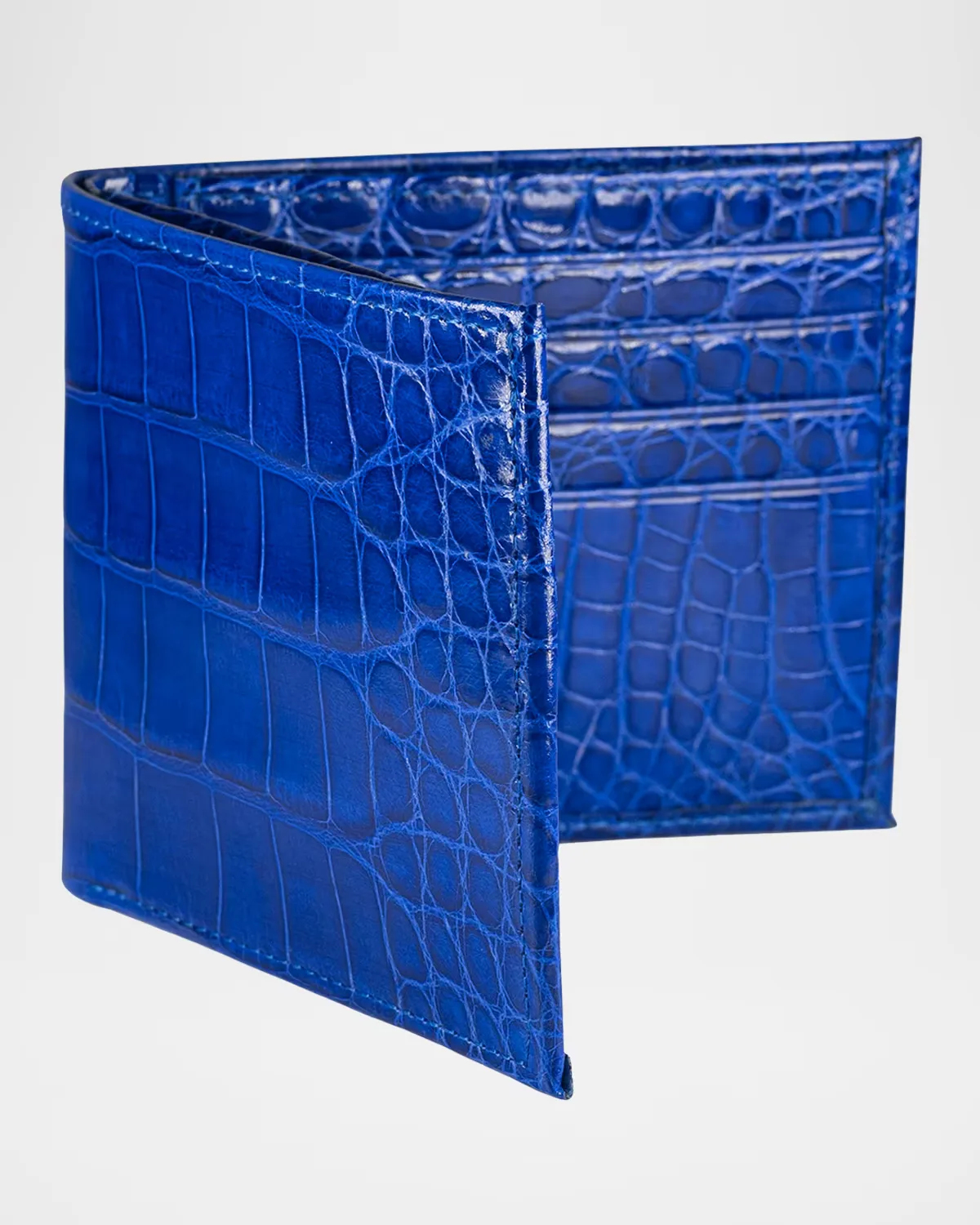 Glazed Alligator Bifold Wallet; Monogram Available by Abas