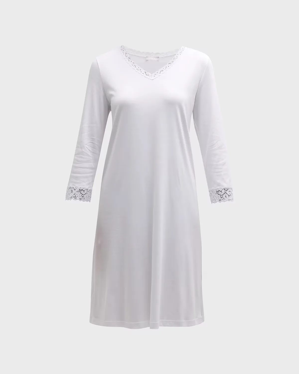 Moments Short Sleeve Lace Cotton Nightgown by Hanro