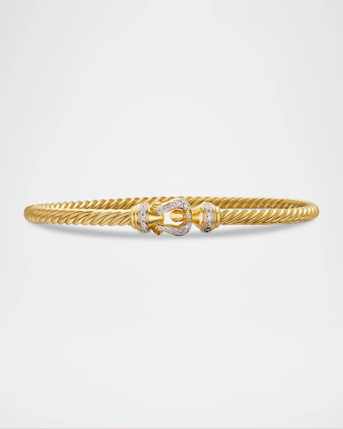 Buckle Bracelet with Diamonds in 18K Gold, 3.5mm by David Yurman