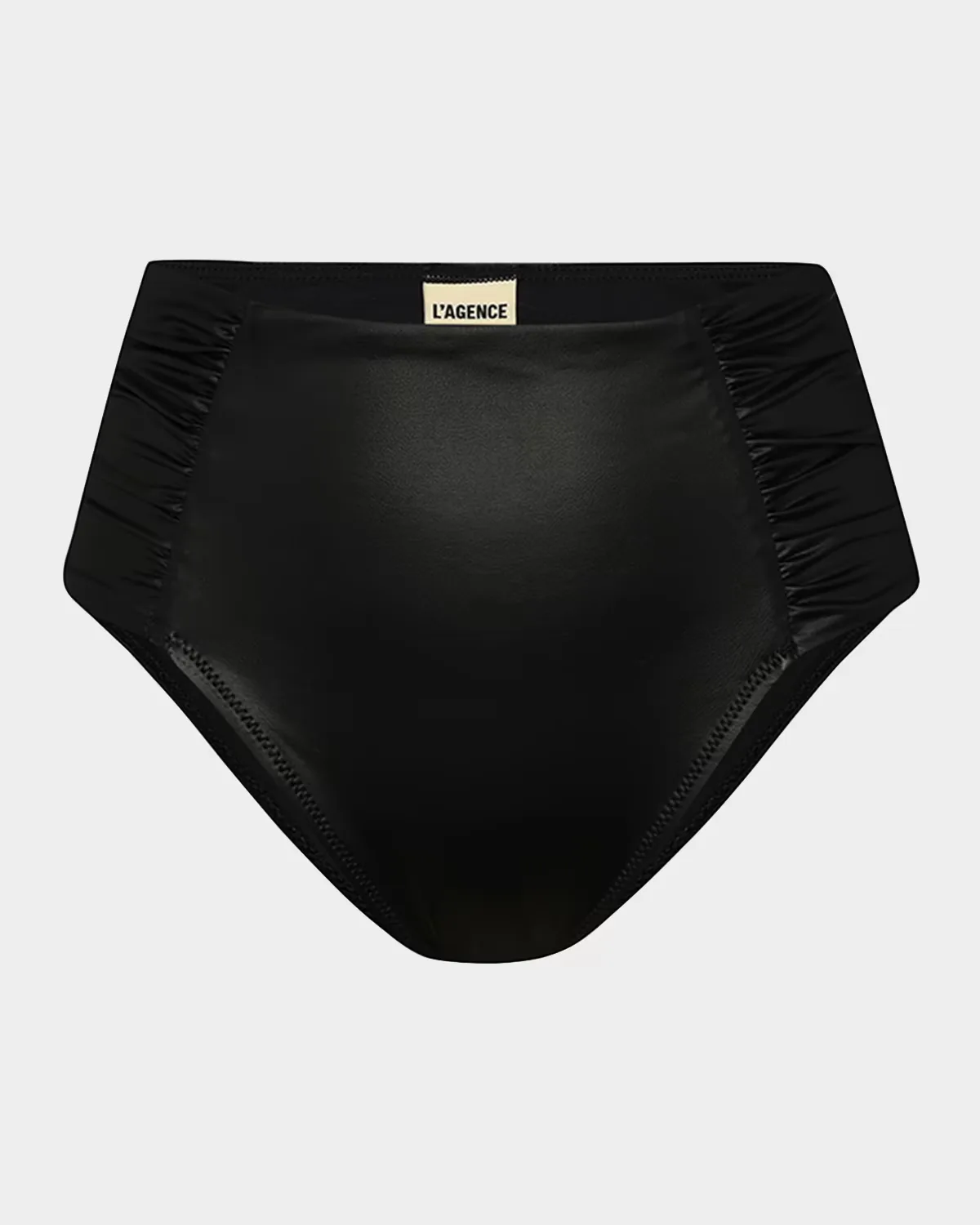 Luxe Leather Vanessa High-Waist Bikini Bottoms by L & apos;AGENCE