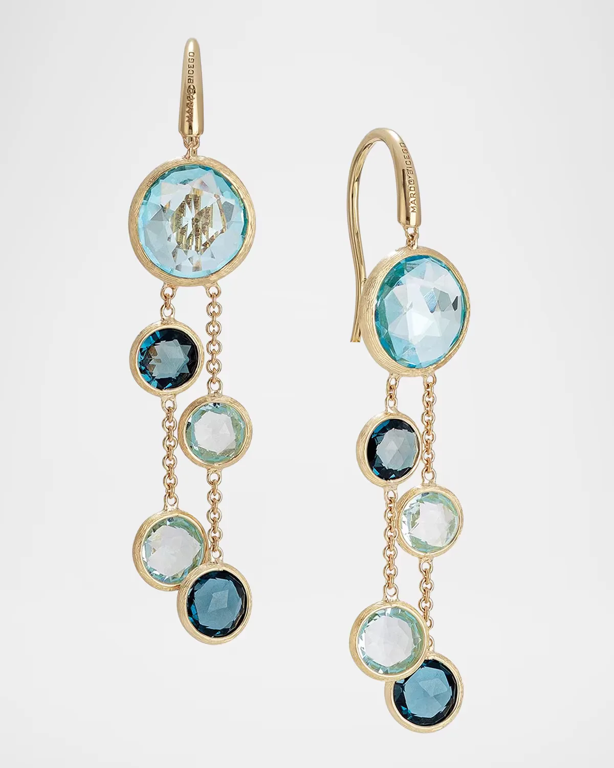 Jaipur Color 18K Yellow Gold, Blue Topaz and London Blue Topaz Drop Earrings