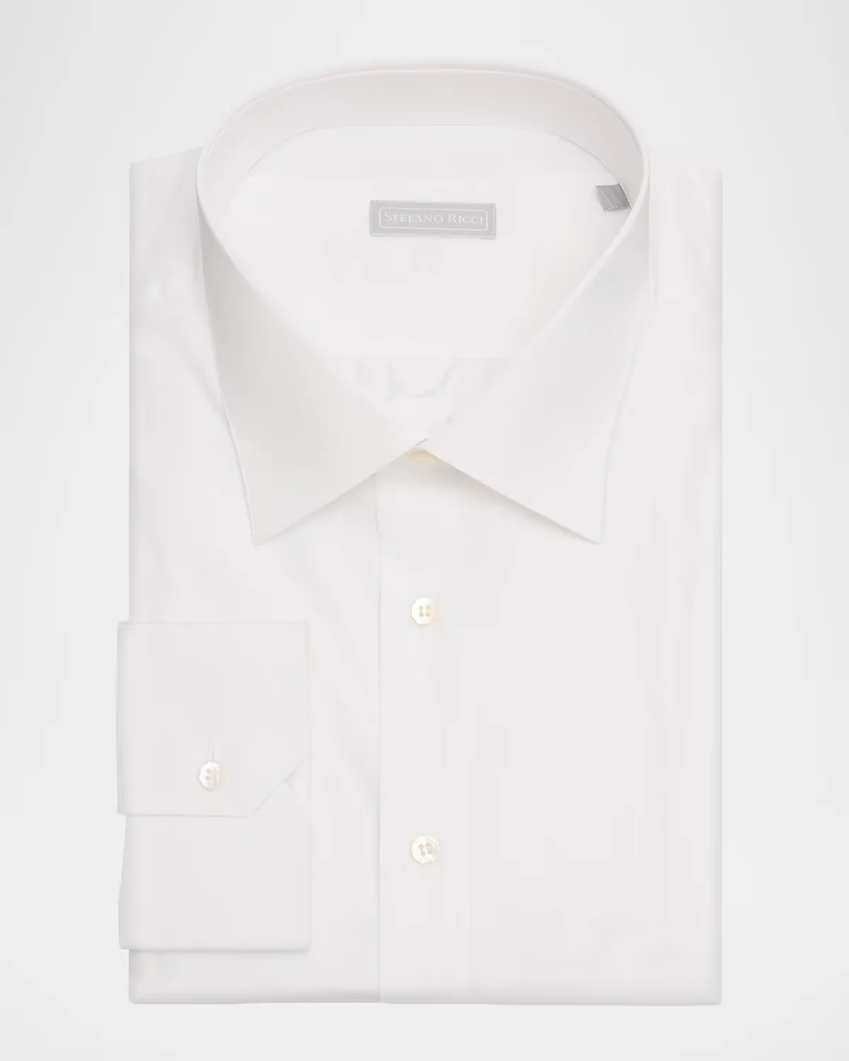 Solid Cotton Point-Collar Dress Shirt by Stefano Ricci