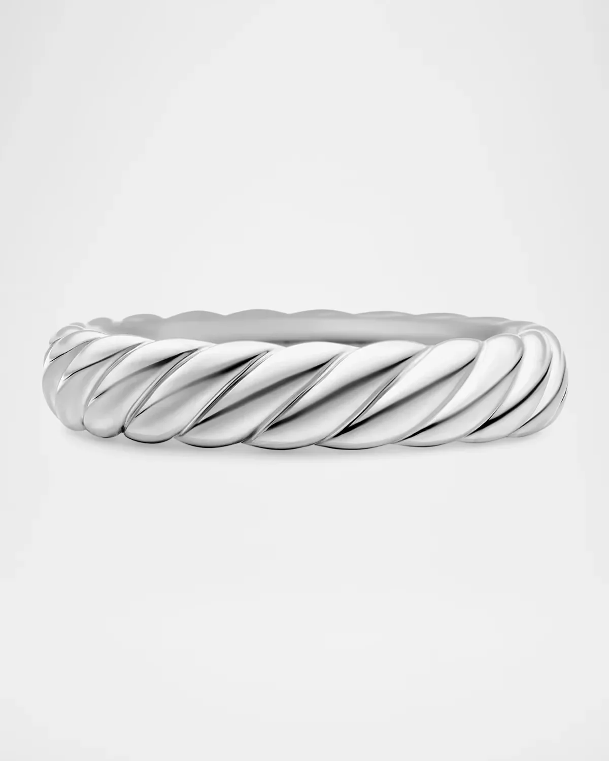 Sculpted Cable Band Ring in Silver, 4.6mm by David Yurman