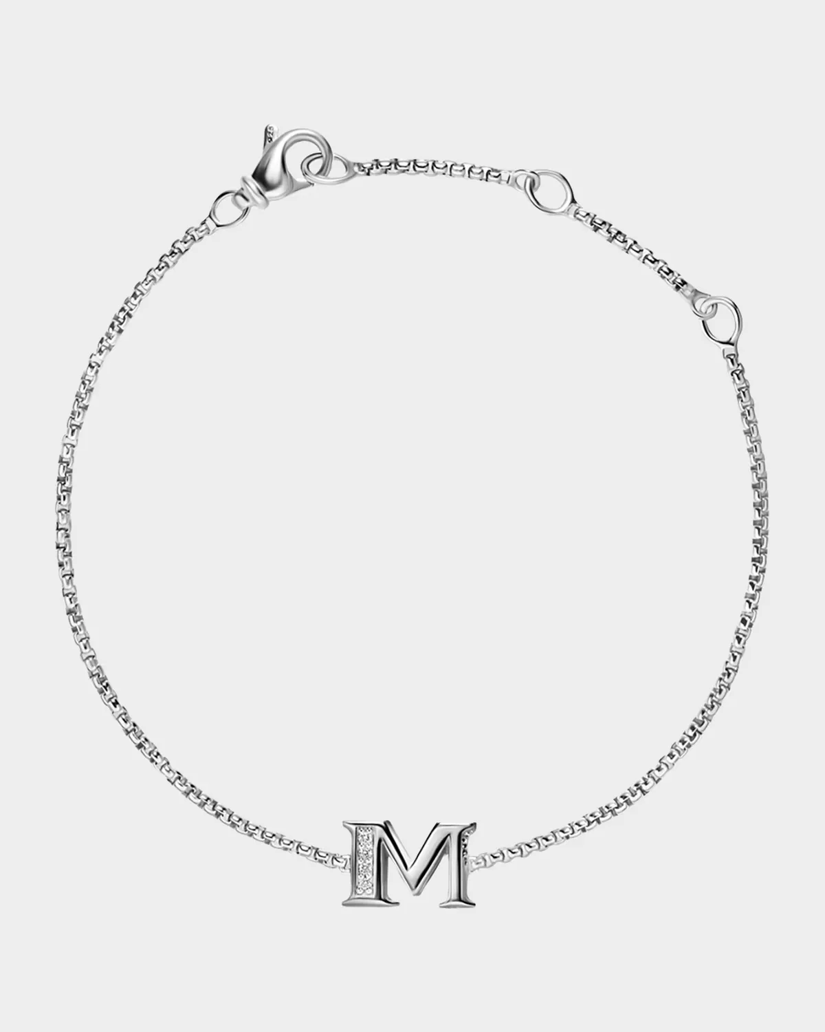 Petite Initial Chain Bracelet with Diamonds in Silver, M by David Yurman