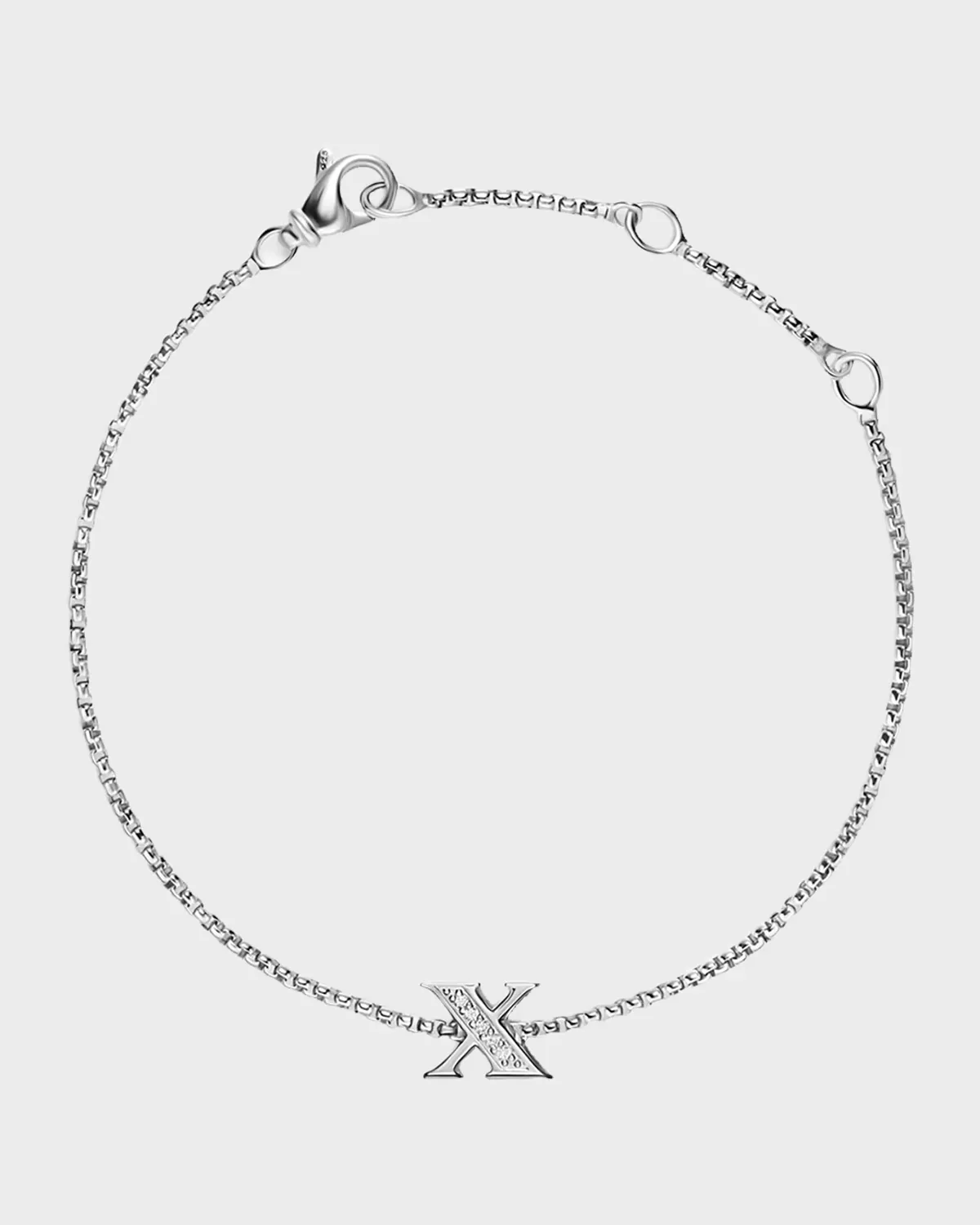 Petite Initial Chain Bracelet with Diamonds in Silver by David Yurman