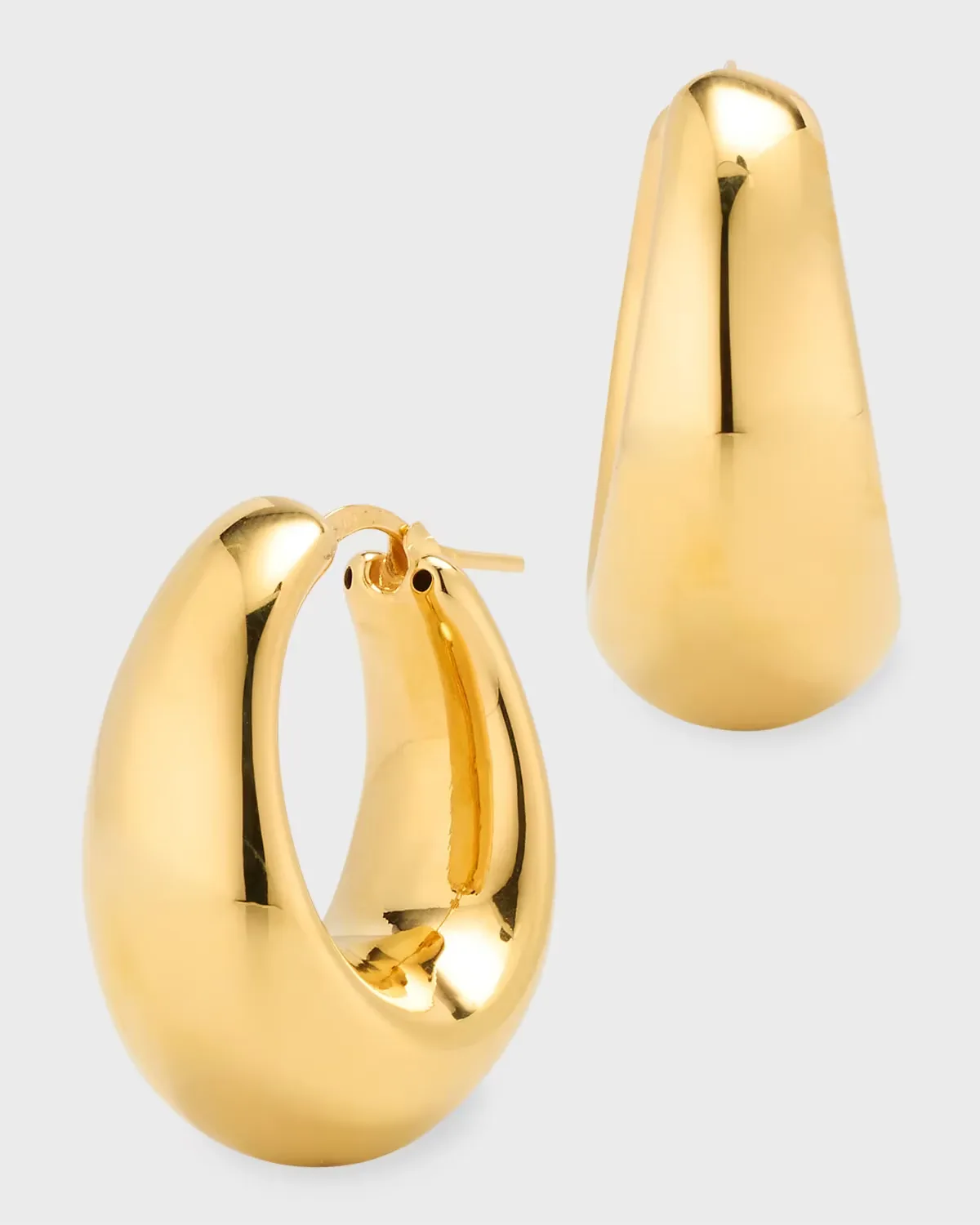 18K Yellow Gold Tapered Hoop Earrings by Lisa Nik