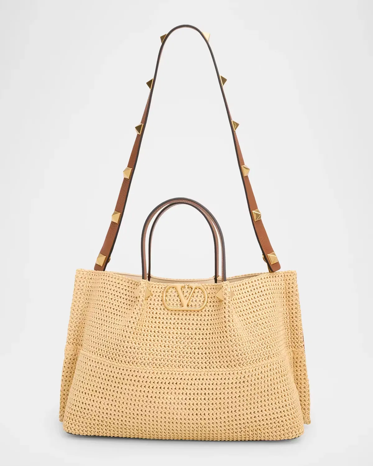 Summer Medium Vlogo Raffia Tote Bag by Valentino Garavani