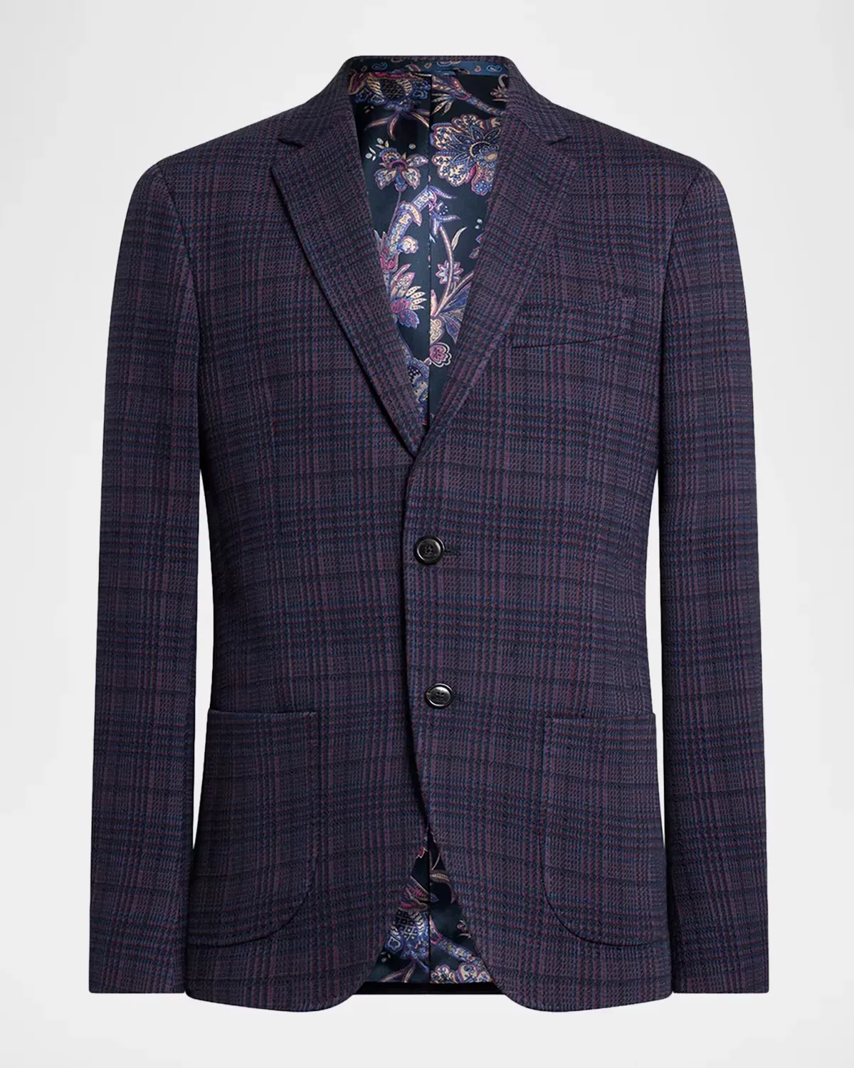 Plaid Paisley-Lined Two-Button Sport Coat by ETRO