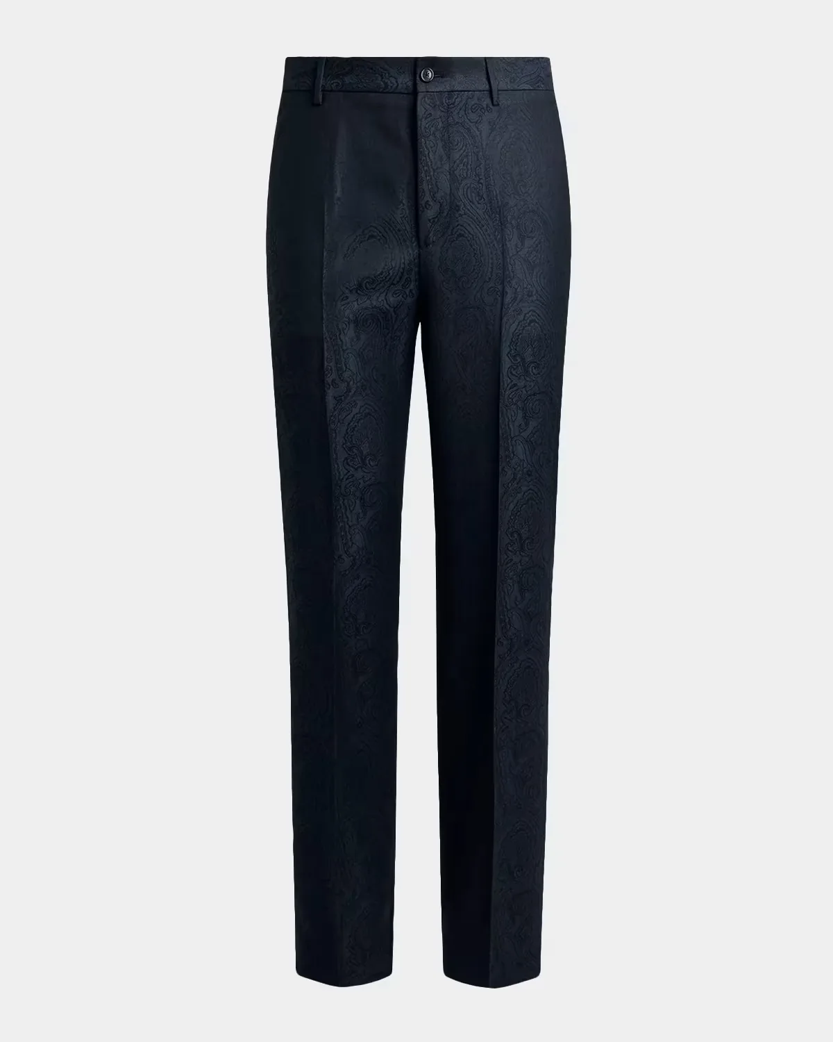 Wool Tonal Paisley Flat-Front Trousers by ETRO