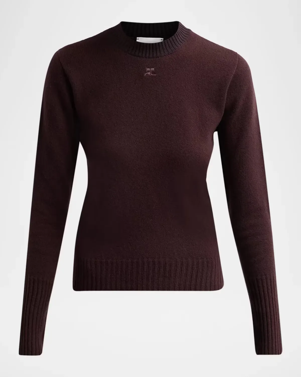 Fitted Wool Crewneck Sweater by Courreges