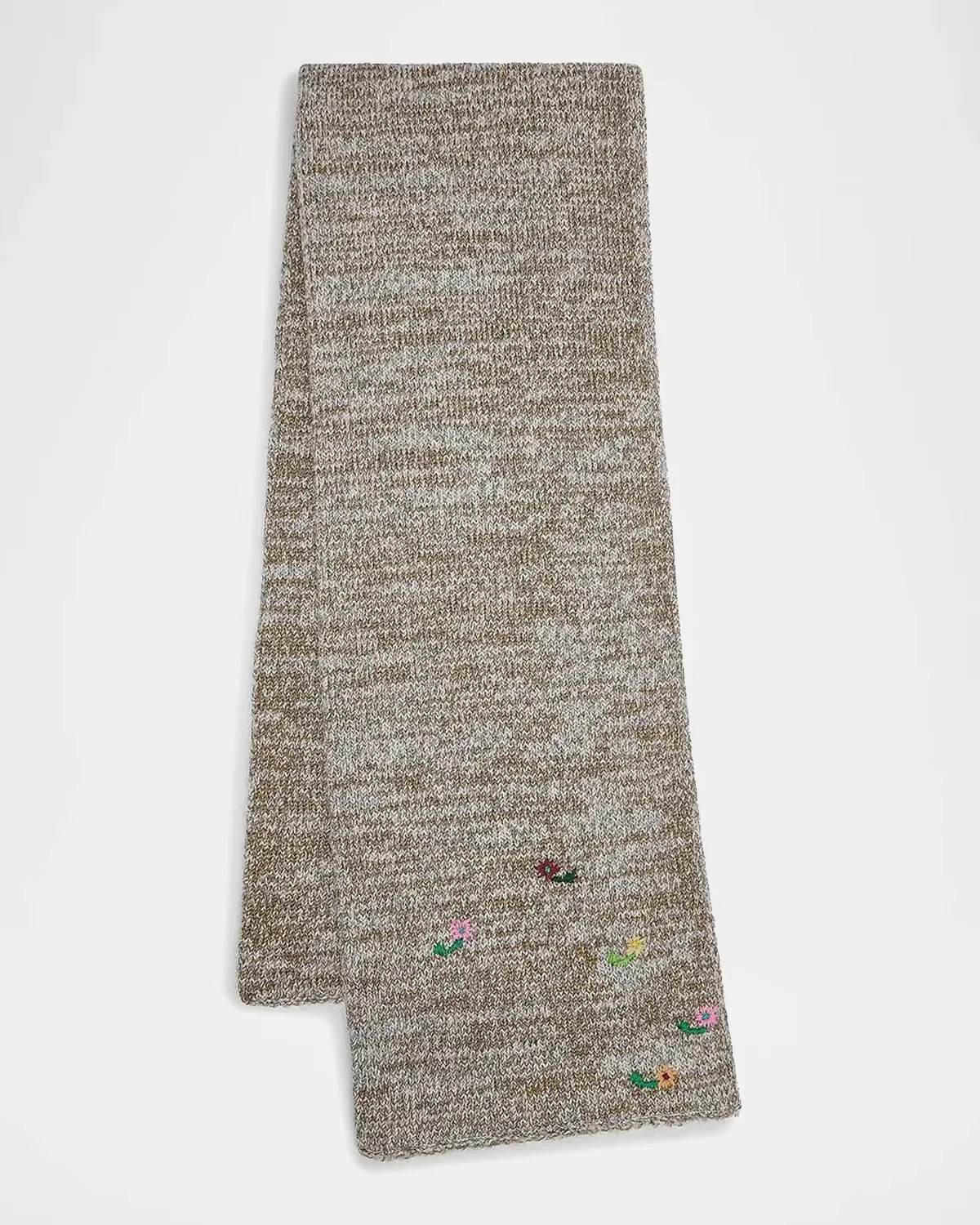 Maila Floral-Embroidered Wool-Blend Scarf by Dries Van Noten