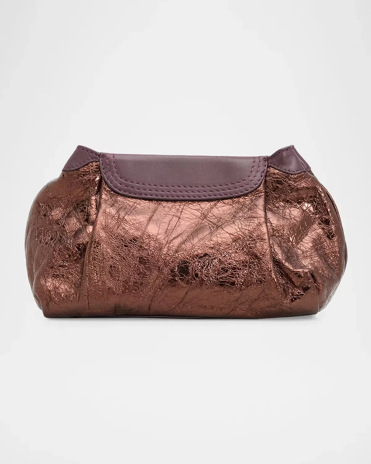Small Metallic Leather Clutch Bag by Dries Van Noten