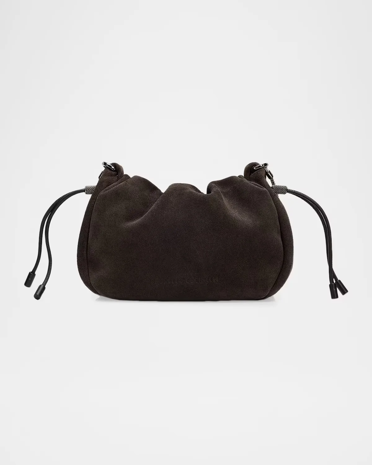 Drawstring Suede Shoulder Bag by Brunello Cucinelli